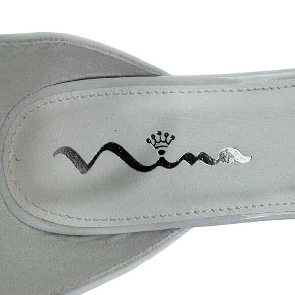 NINA HIDI BLOCK HEEL OPEN TOE MEMORY FOAM KITTEN HEELS IN WHITE NWOB SIZE 6M - Picture 10 of 14